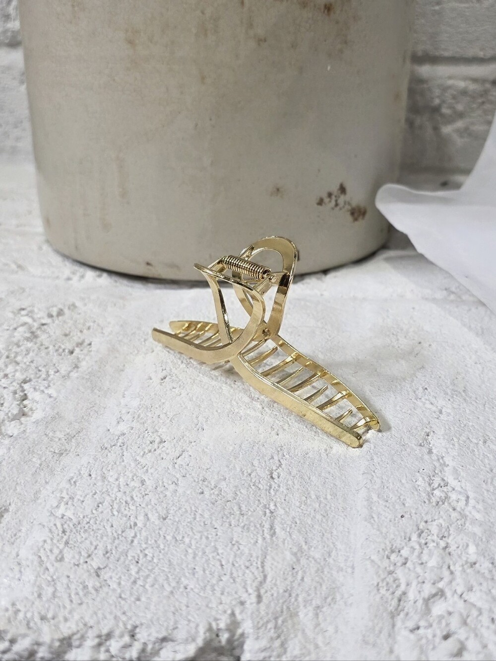 Gold Metal Hair Claw Clip | Minimalist French Twist Hair Clip | Large Hair Grabb